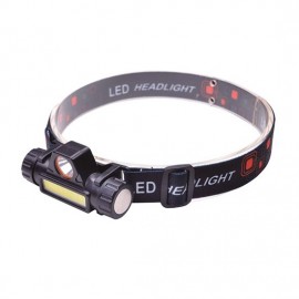 LED nabíjecí čelovka 150+120lm, 3W XPE+3W COB, Li-Ion, USB
