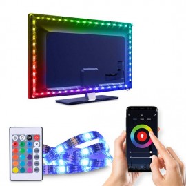 Chytrý RGB LED pásek za TV 4x50cm, USB, dálkový ovladač