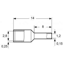 Lisovací dutinka s izolací pro průměr 0,75 mm