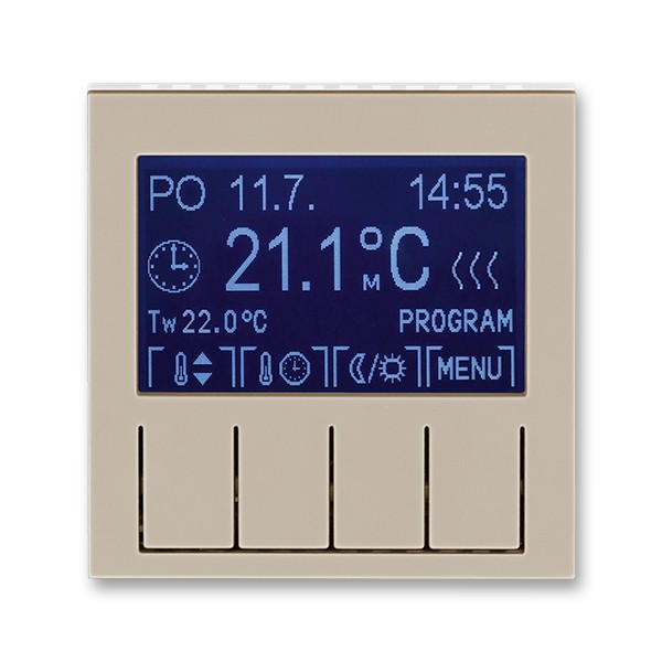 Kryt programovaného termostatu ABB LEVIT 3292H-A10301 18 macchiato / bílá