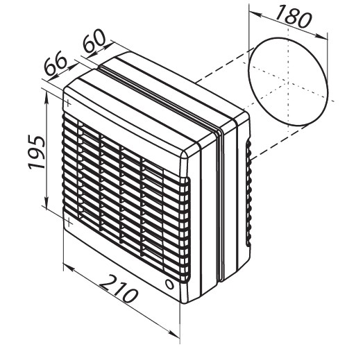 Okenní ventilátor Vents 150 MAO1 s automatickou žaluzií