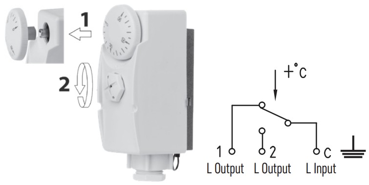 Příložný termostat EMOS P5681 - schéma zapojení
