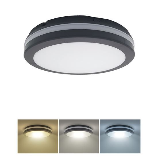 LED stropní svítidlo s nastavitelnou CCT, 30cm, 18/22/26W, 2210lm, IP65