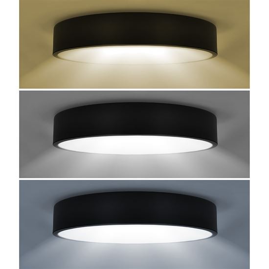 LED stmívatelné stropní svítidlo s dálkovým ovladačem Ø30cm, 36W, 2300lm, CCT, černá
